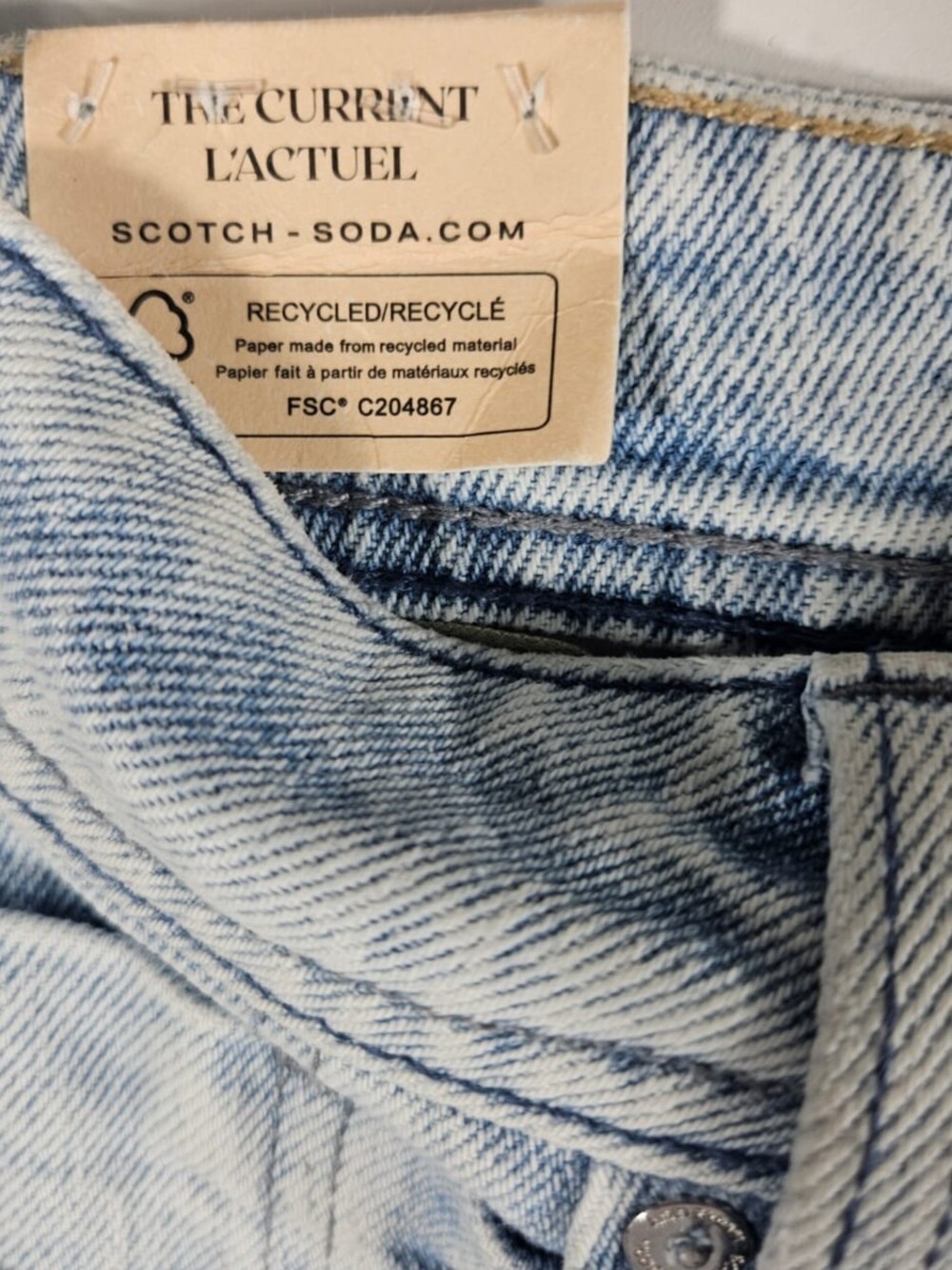 NWT Scotch & Soda The Current High Rise Barrel Jeans Size 26 Light Wash - Picture 5 of 8